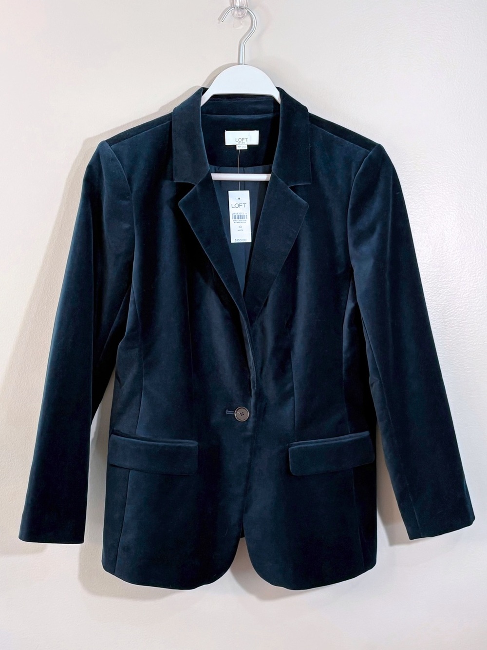 NWT LOFT Classic Stretch Velvet Blazer